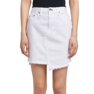 Rag & Bone/Jean Dive Uneven Frayed Denim Skirt 27